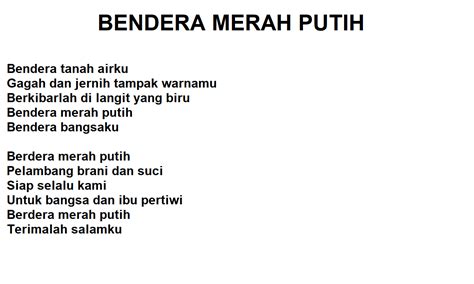 Lirik Lagu Bendera Merah Putih Lagu Wajib Indonesia