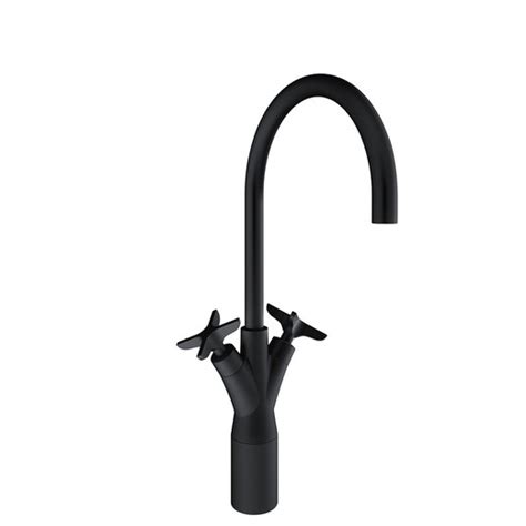 Bimando De Lavabo Alto Con Ca O Giratorio Mm Negro Mate Modelo