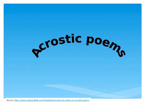 Ppt Acrostic Poems Ppt Dokumentips