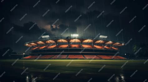 Premium Photo | Football stadium field football background at night ...