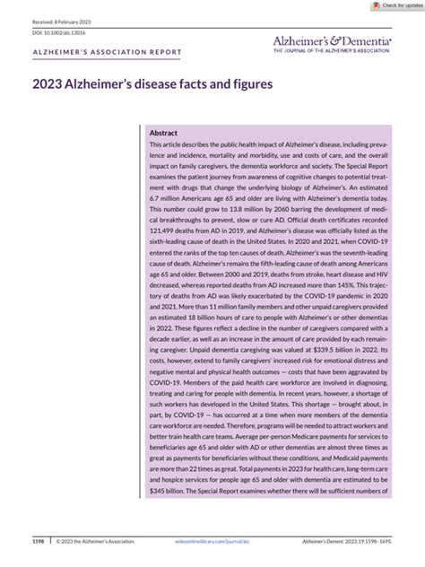 2023 Alzheimers Disease Facts And Figur Pdf Alzheimers Disease