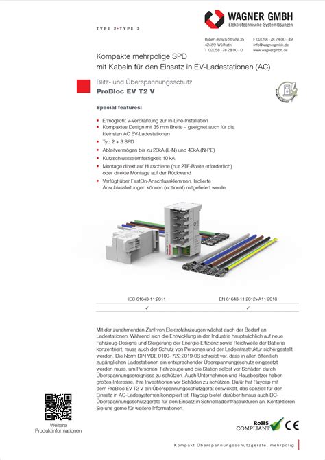 Raycap Blitz Und Berspannungsschutz Probloc Ev T V Wagner Gmbh