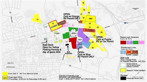 Penn State Stadium Parking Map