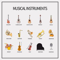 Musical Instruments Names And Pictures English Study Here Atelier