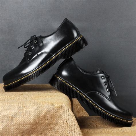 Jual Sepatu Kantor Kulit Pria Full Hitam Sepatu Pria Low Boots Dr