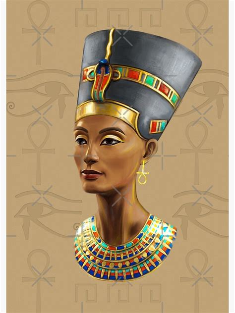 Lámina metálica Dibujo digital Nefertiti una reina de la XVIII