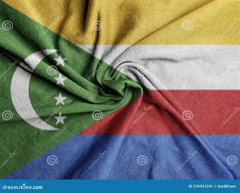 Bandeira Do Tecido Da Bandeira Nacional Das Comores Imagem De Stock Imagem De Governo Fundo