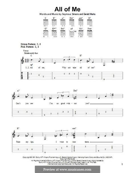 All Of Me By S Simons G Marks Sheet Music On Musicaneo