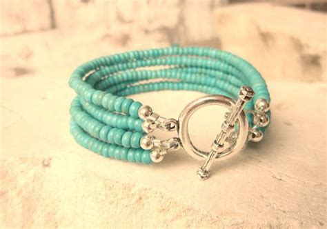 Multi Strand Turquoise Bracelet Five Strand Heishi Bracelet Green Turquoise Chunky Bracelet