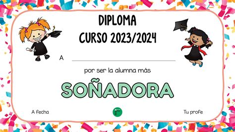 Diplomas Para Premiar Diferentes Cualidades Curso