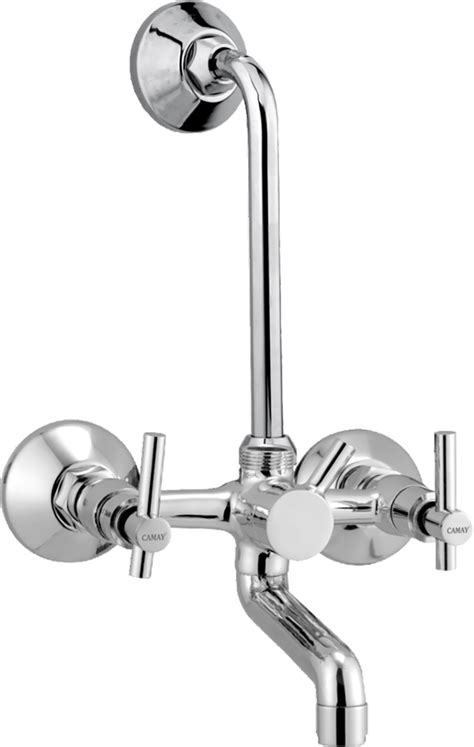 Three Handle Brass Wall Mounted Wall Mixer For Bathroom Fitting Size