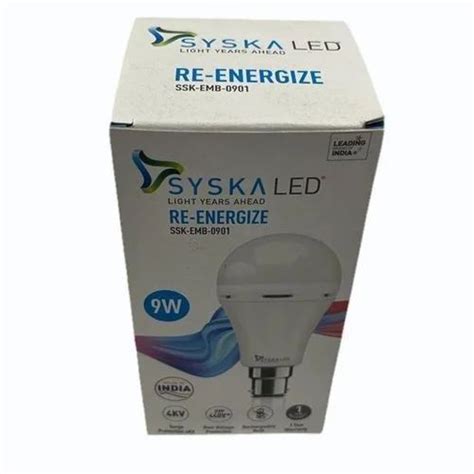 Syska Re Energize Ssk Emb W Led Bulb Lm W Cool White At Rs