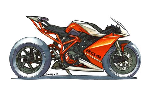 Ktm Rc Marker Sketch By Jean Thomas Mayer Isd Desenho Moto