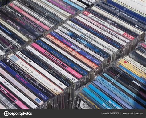 Close Up Of A Stack Of Various Compact Discs Cds Stock Editorial