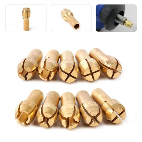 10pcs 05 32mm Mini Copper Chucks Electric Drilling Bit Collet Micro Twist Drill Chuck Collets