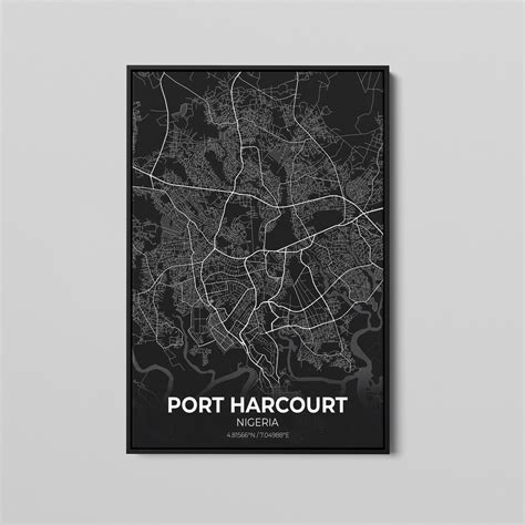 Port Harcourt Nigeria City Map Poster Art, Map of Port Harcourt, Poster ...