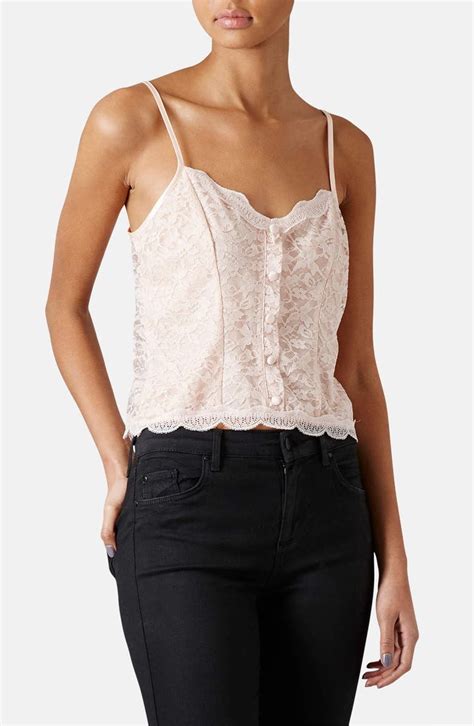 Topshop Button Front Lace Camisole Nordstrom