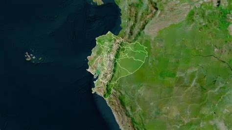 Ecuador Map Extract Regions Satellit Stock Video Pond5