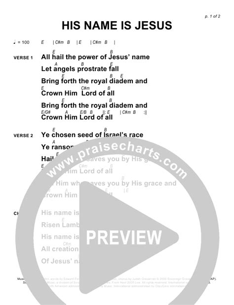 His Name Is Jesus Chords Pdf Next Praisecharts