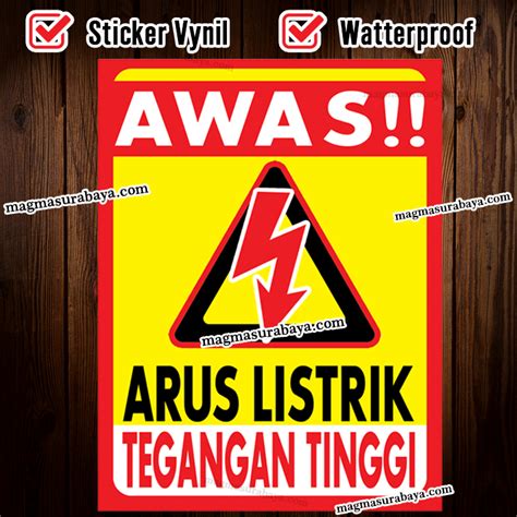 Stiker Arus Listrik Tegangan Tinggi Awas Waspada Kesetrum Magma Surabaya Lazada Indonesia