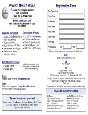 Fillable Online Pmahweb Printable Player Registration Bformb Project