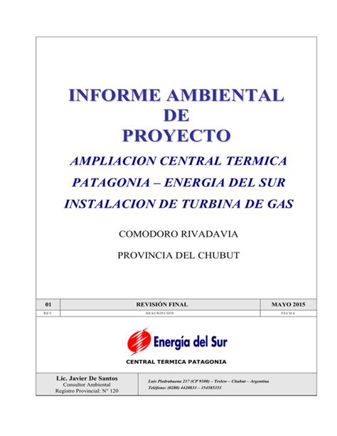 Informe Ambiental De Proyecto