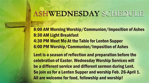 Ash Wednesday Schedule Slide Rev Gloria Dei Lutheran Church