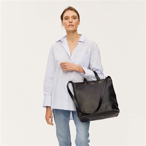 Vito Vertical Shopper Bag Grained Black Molehill