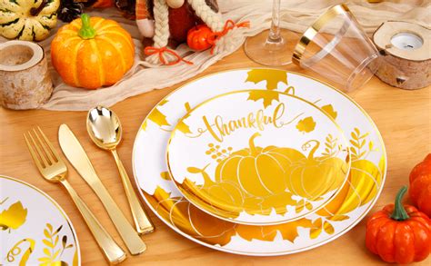 Amazon Pulote Pcs Thanksgiving Plastic Plates Disposable