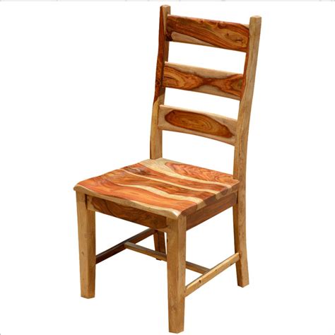 Dallas Rustic Solid Wood Ladder Back Side Dining Chair Rustic