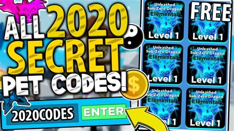 ALL 20 SECRET 2020 PET CODES IN NINJA LEGENDS FREE MAX PETS Roblox