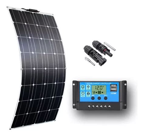 Kit Solar Flexível 100w Controlador Carrega Bateria 12v