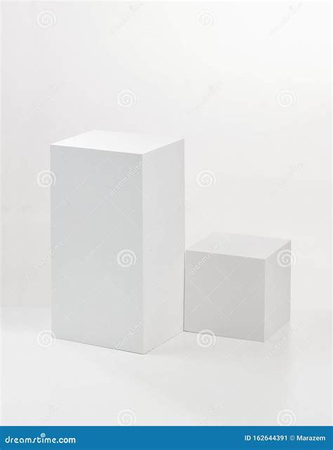 Two White Cubes Stock Image Image Of Shape Perspective 162644391