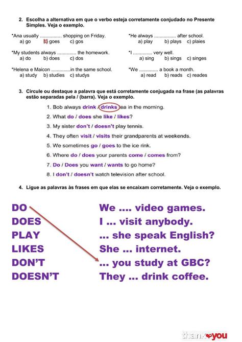 Avaliação Sobre Simple Present - Avaliação Simple Present worksheet | Live Worksheets