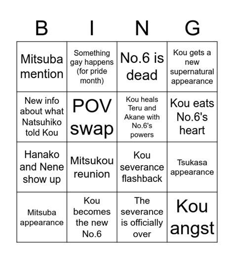 Tbhk Chapter 91 Predictions Bingo Card