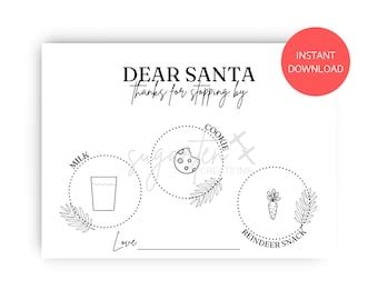 Dear Santa Placemat Printable Dear Santa Place Mat Cookies For Santa