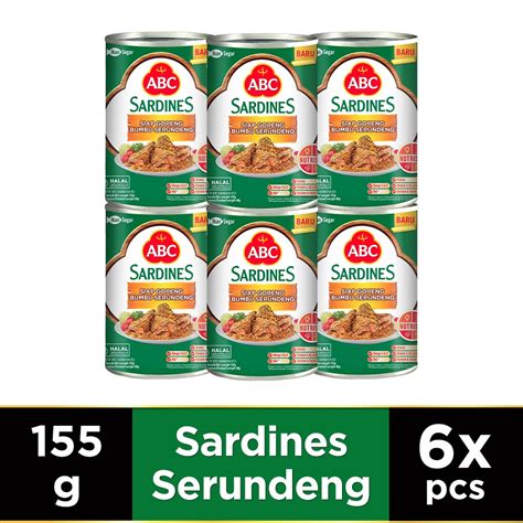 Jual ABC Sarden Siap Goreng Bumbu Serundeng 155 G Multipack 6 Pcs