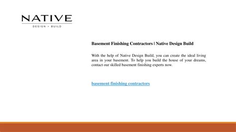 PPT Basement Finishing Contractors Native Design Build PowerPoint