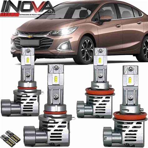 Kit Lampada Ultra Led Compact Gm Cruze Ltz Farol E Milha