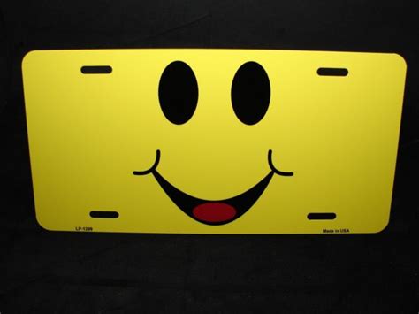 Smiley Emoji Metal Novelty Car License Plate Tag Happy Face Emoticon Ebay