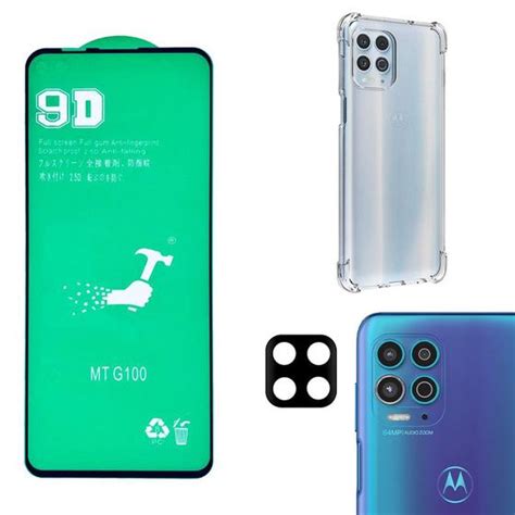 Kit Para Moto G100 Película Cerâmica Capa TPU Câmera 3D