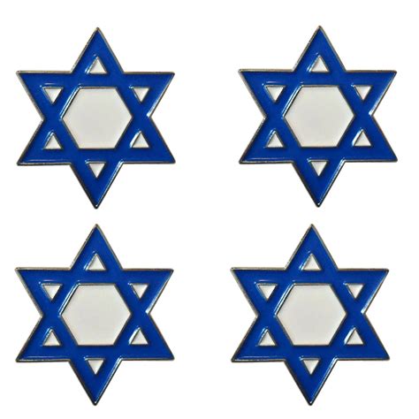 Lots 5pcs Israel Star Of David Israeli Jew Jewish Flag Metal Enamel