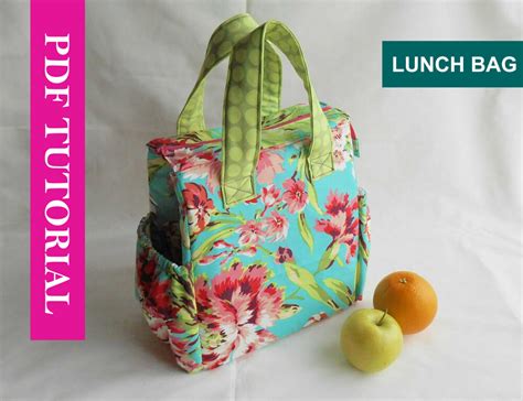 Insulated Lunch Tote Pattern with pattern pieces to print (UPDATED)