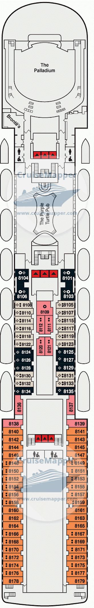 Ambience deck 8 plan | CruiseMapper