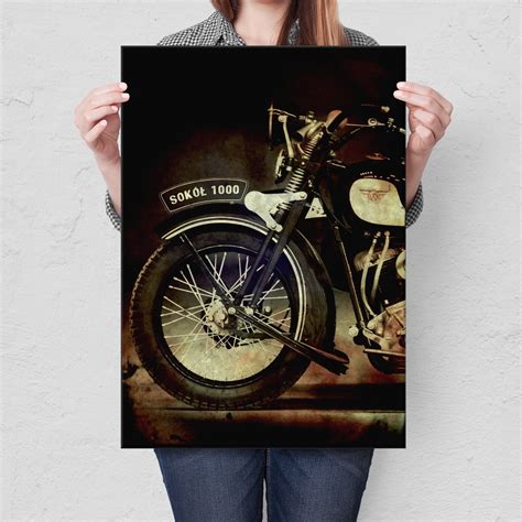 Metal poster Motocykl Sokół SteelPoster