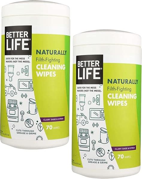 Better Life Natural All Purpose Cleaner Wipes Clary Sage And Citrus 70 Count 2pack