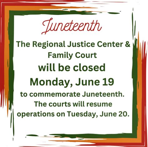 Courts To Close June 19 To Commemorate Juneteenth Eighth Judicial