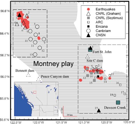 Map Of Part Of The Montney Play Of Northeastern British Columbia And