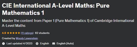 Udemy Cie International A Level Maths Pure Mathematics