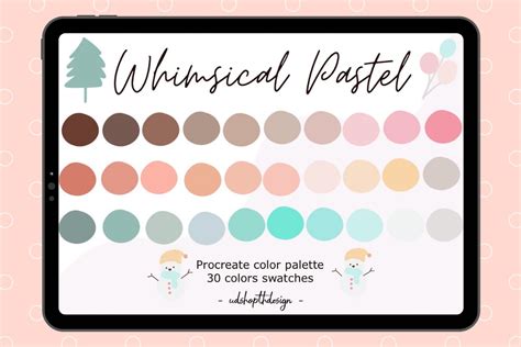 whimsical pastel color palette procreate graphic  udshopthdesign